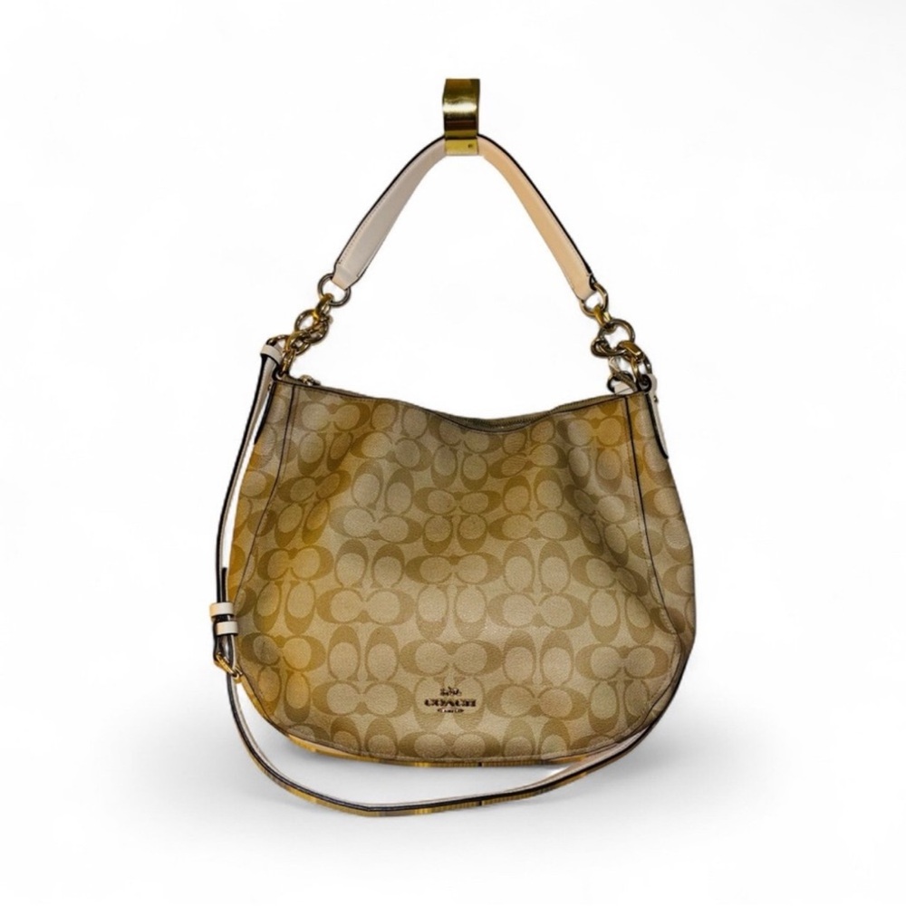 Coach Beige Signature Hobo Bag